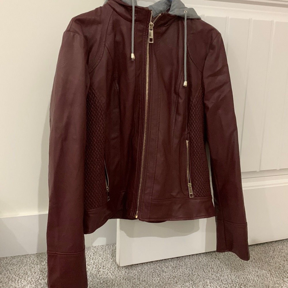 Never worn womens guess faux leather jacket size XL
